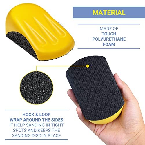 Mouse Shaped Hand Sanding Block for 5 Inch Hook and Loop Discs Hand Sander