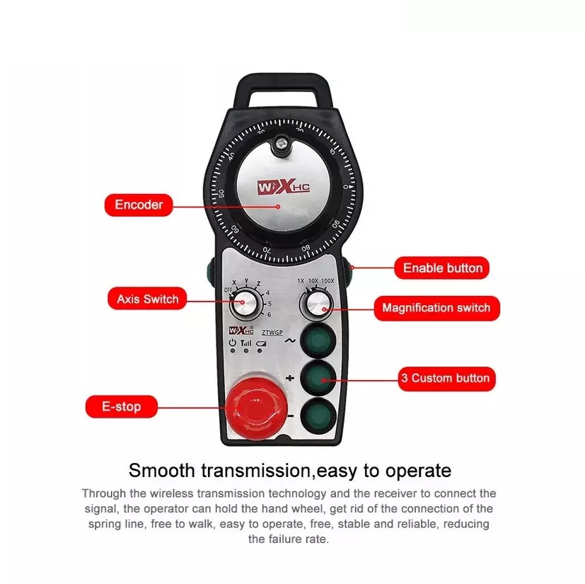6 Axis Wireless MPG Handwheel Manual Pulse Generator CNC Controller ZTWGP-3