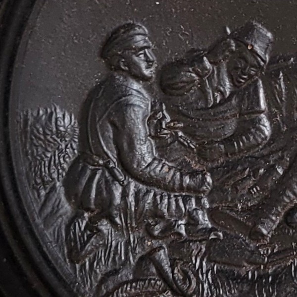 Hunter scene 30s Vintage wax form Antique casting mold Relief Tool Hunting