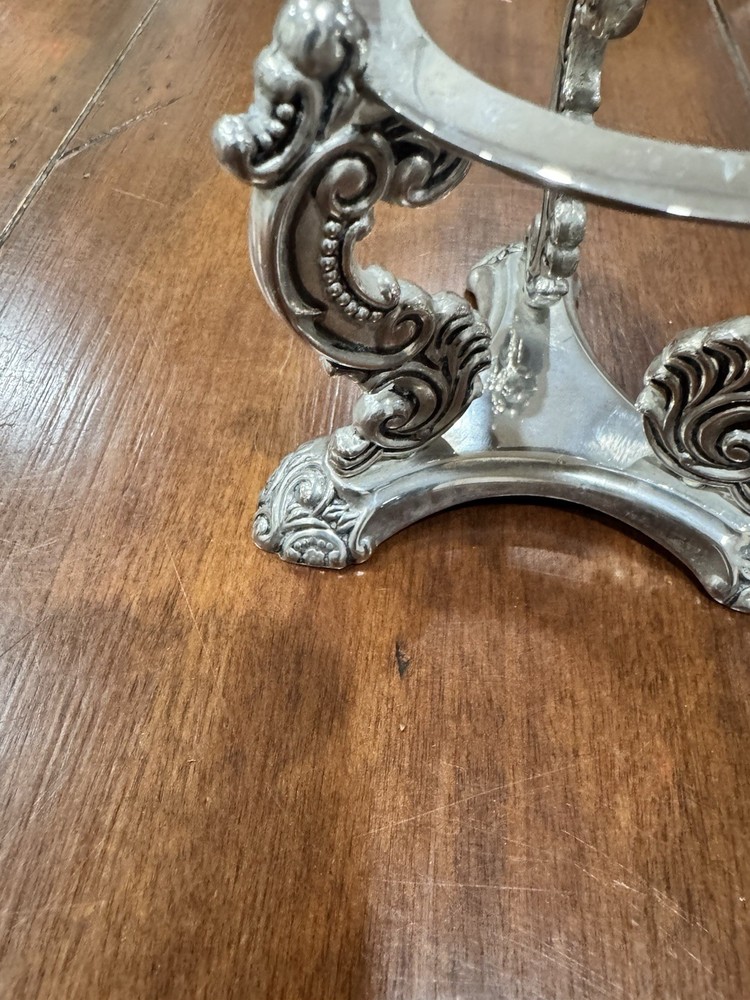 Vintage Codinger Silverplate Orb Sphere Holder Victorian Revival Display Stand