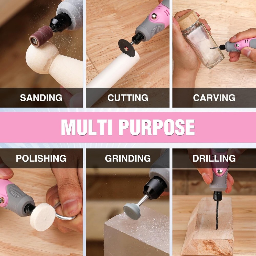 WORKPRO Cordless Rechargeable Rotary Tool Kit 71PC Accessories 3 Variable Speeds