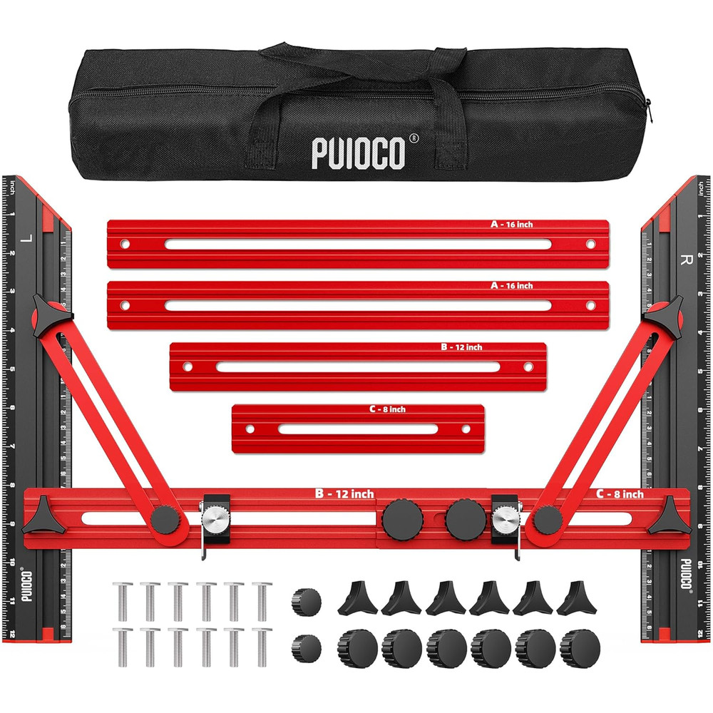 Stair Tread Template Tool, Stair Measuring Tool with Triangular Structure Brace