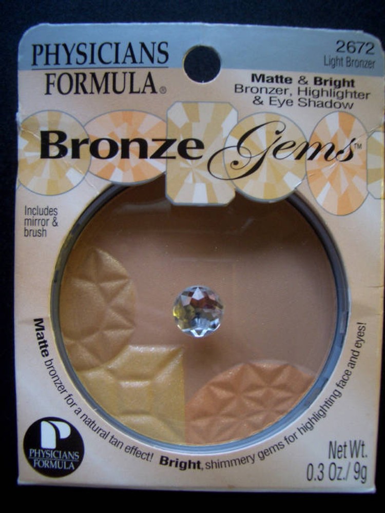 PHYSICIANS FORMULA BRONZE GEMS BRONZER EYESHADOW HIGHLIGHTER #2672 LIGHT BRONZER