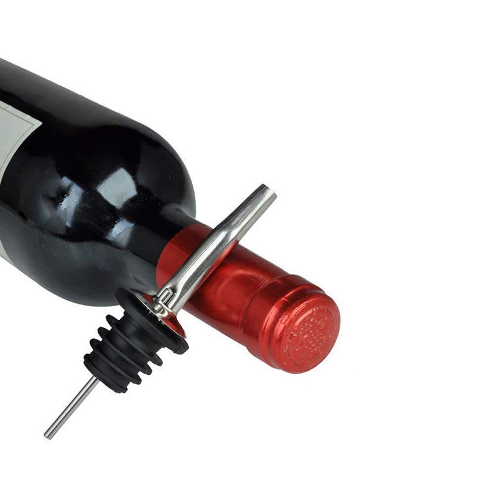 5x Stainless Steel Liquor Spirit Pourers - Free Flow Wine Bottle Spout Stoppers