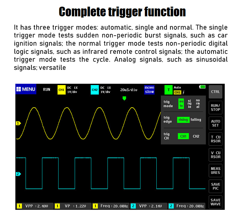 FNIRSI 1013D Dual Channel Touchable Panel Oscilloscope Mini 7" Touch Panel 2CH
