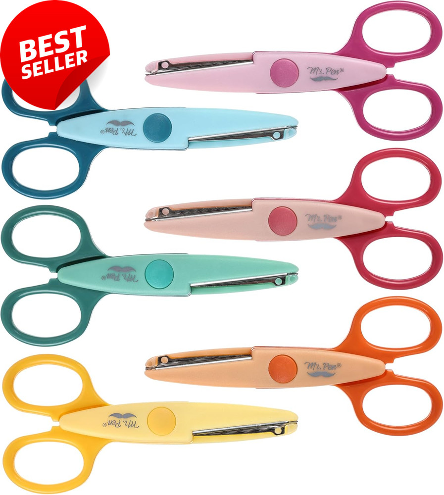 Decorative Craft Scissors 6 Pack Zig Zag Pattern Scrapbooking Fancy Edges