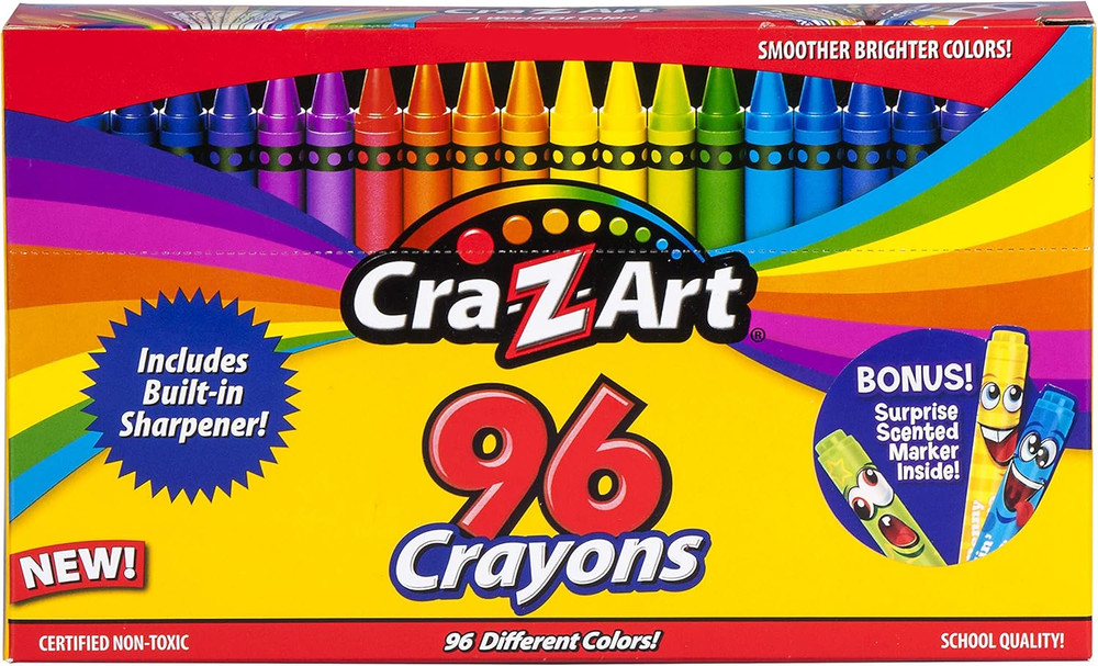 96Ct Crayons in Flip-Top Box with Sharpener