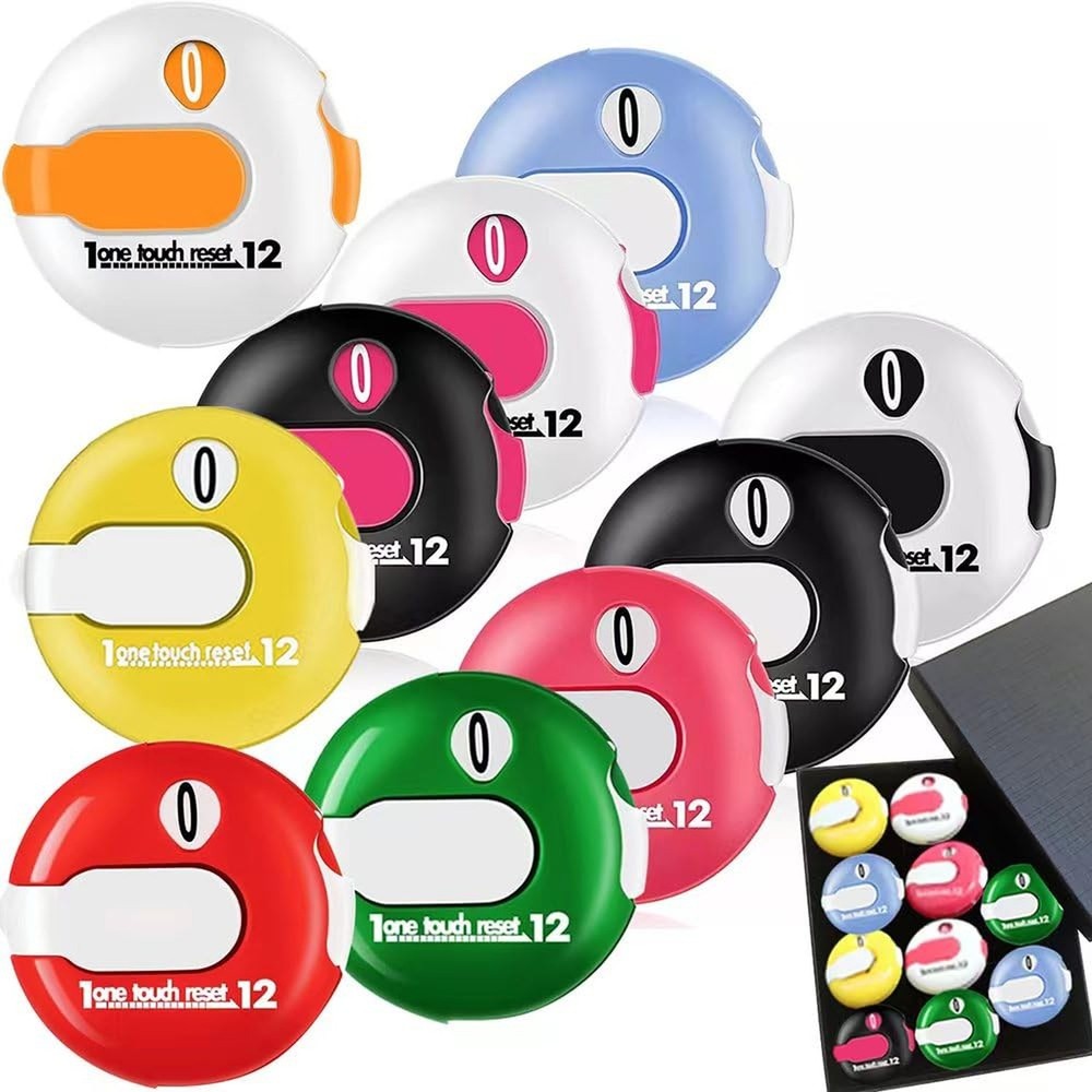 Golf Score Counter Compact Golf Score Tracker Set of 4 Multi-Colored Mini Str...