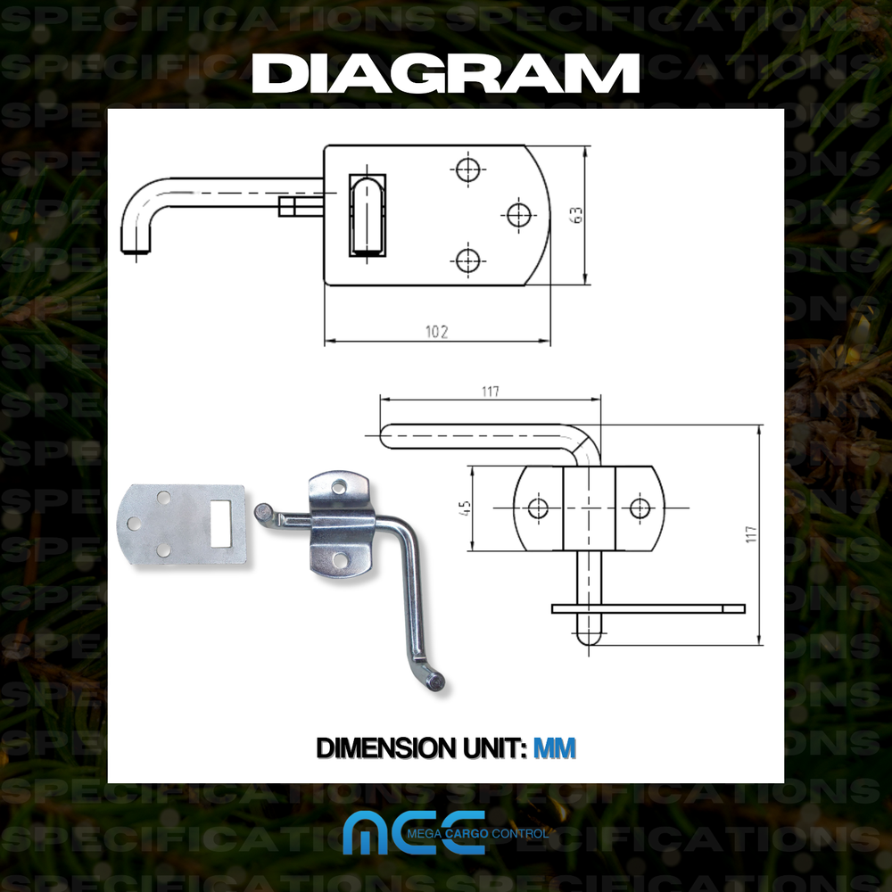 2 Pack Corner Side Gate Stake Bed Latches Bracket Set for Stake Trucks Trailer