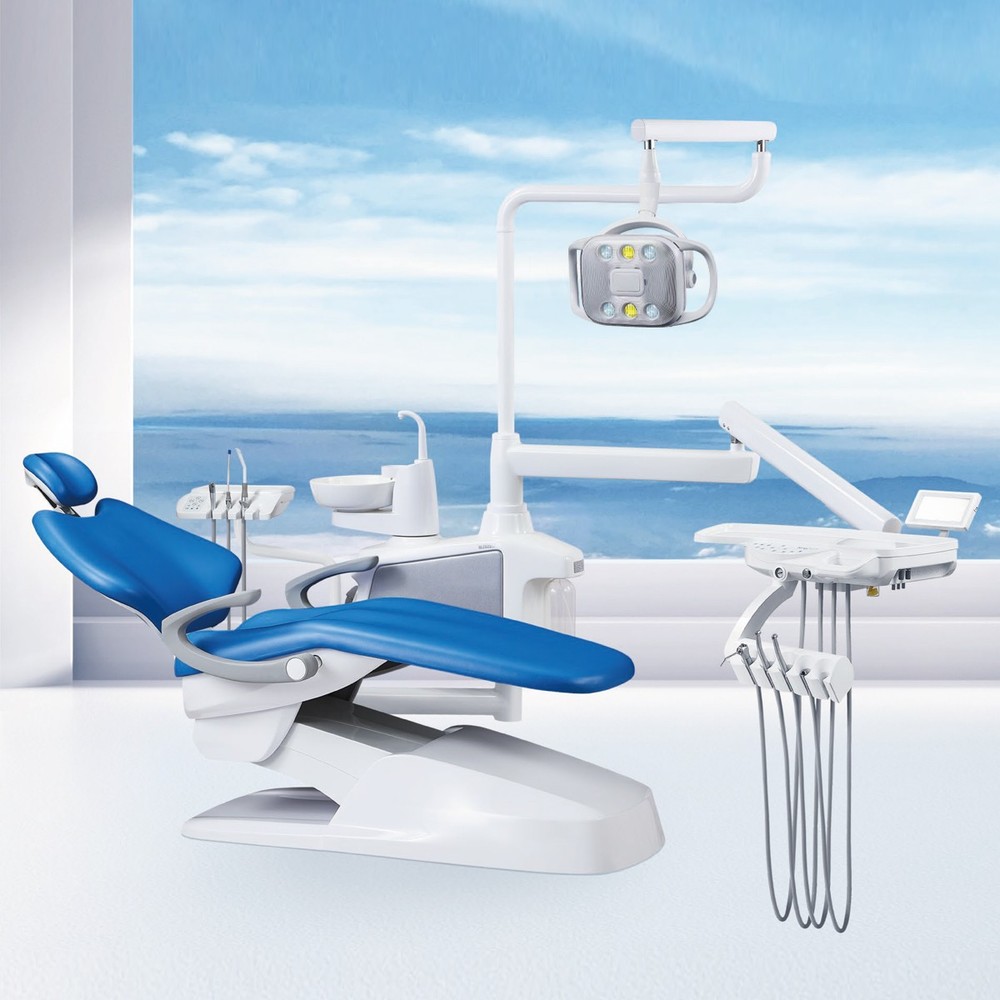 FDA Dental Chair Unit Computer Controlled DC Motor Hard Leather+Stool Kit/Sensor