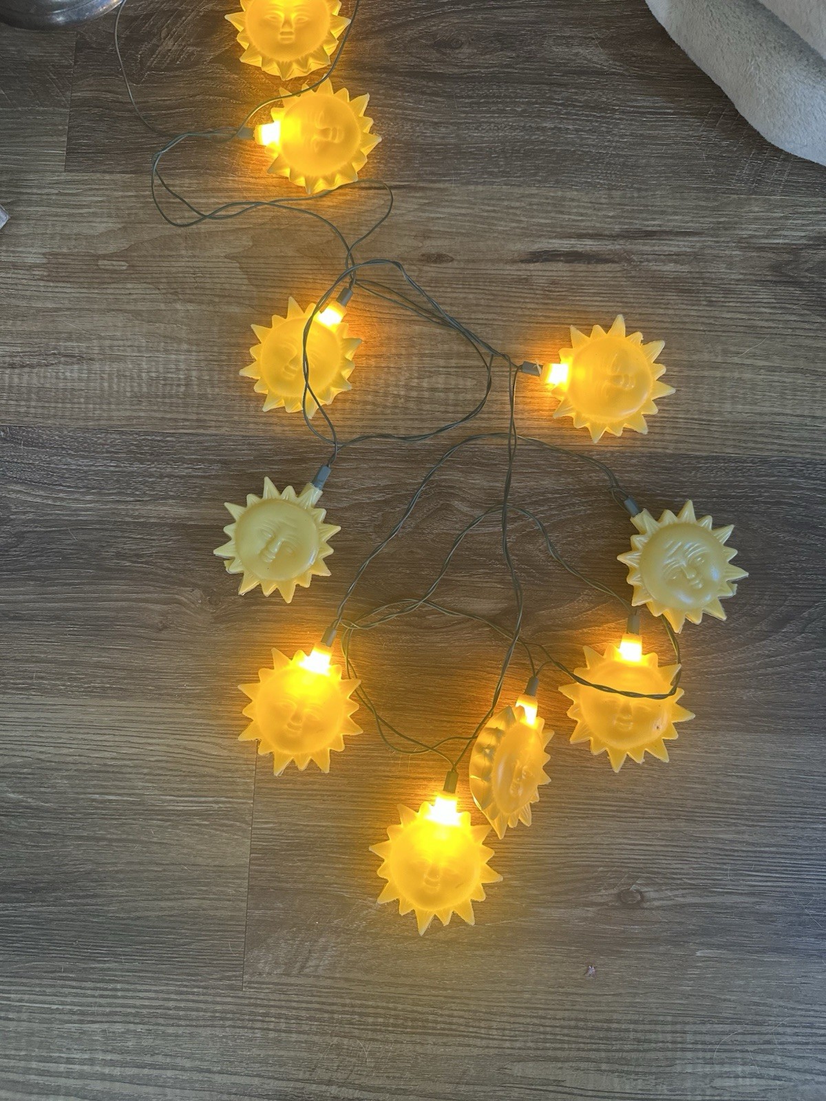 Rare 1994 Vintage Celestial Blow Mold Sun String Lights, As Is