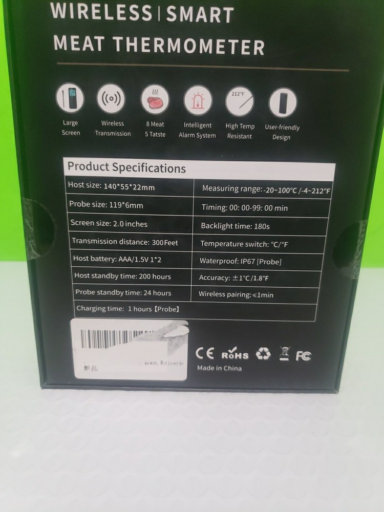 Digital Wireless Meat Thermometer Open Box