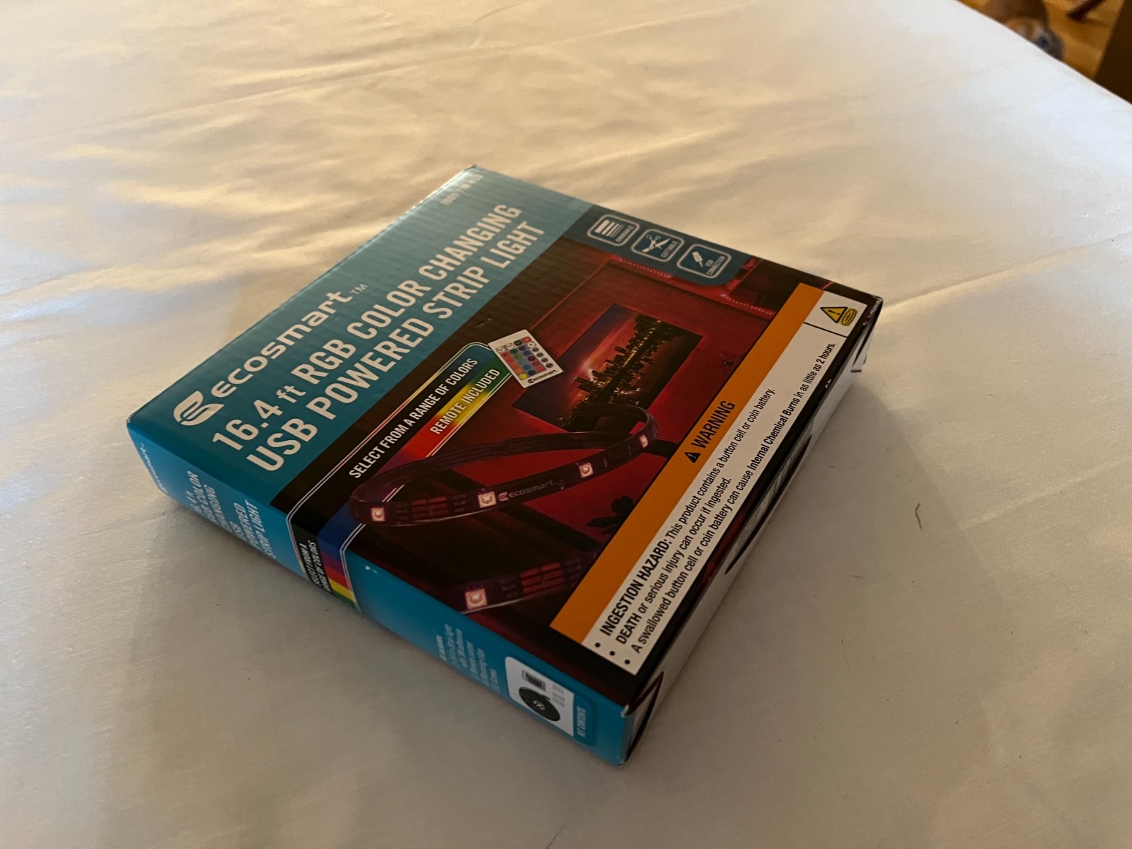 EcoSmart 16.4 ft RGB LED Color Changing USB Powered Light Strip w/remote NIP