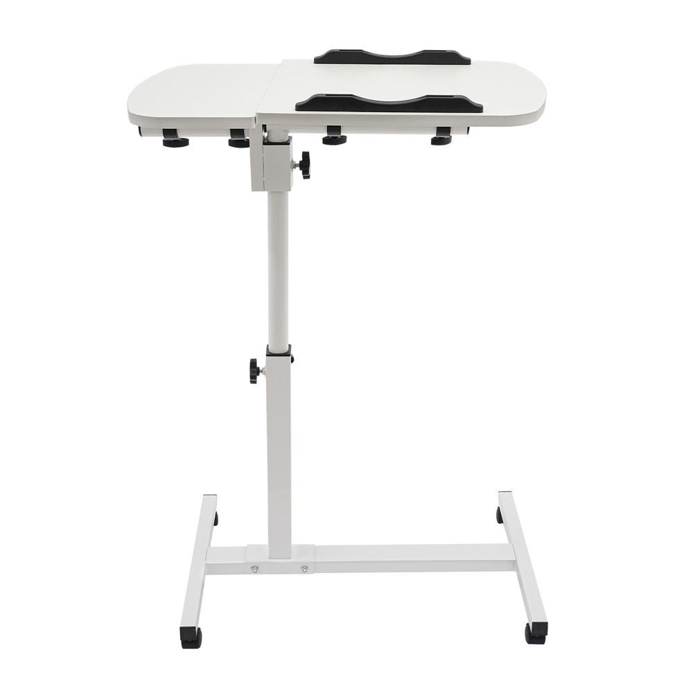 Office Laptop Desk Rolling Table Computer Mobile Stand Adjustable Portable NEW