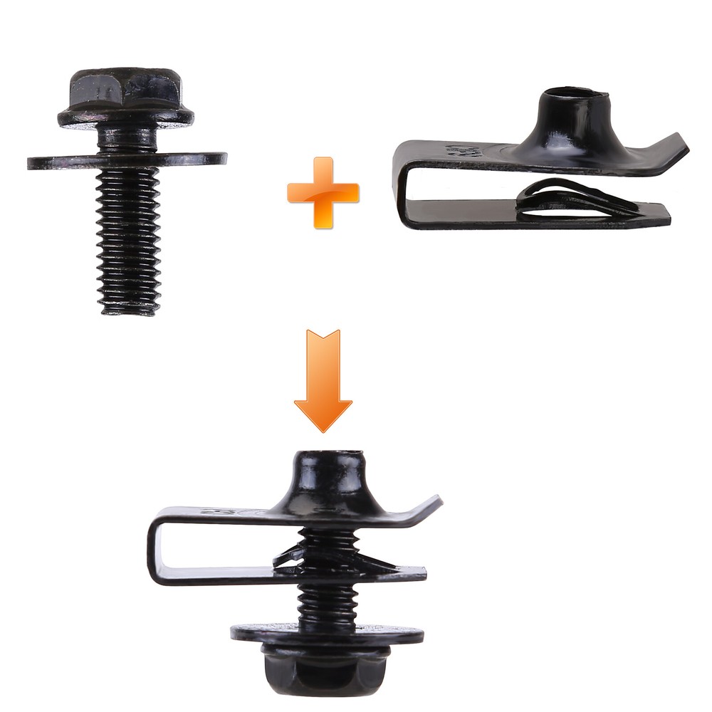 35PCS For Audi Engine Under Cover Splash Shield Guard M6 Bolts & U-nut Clips