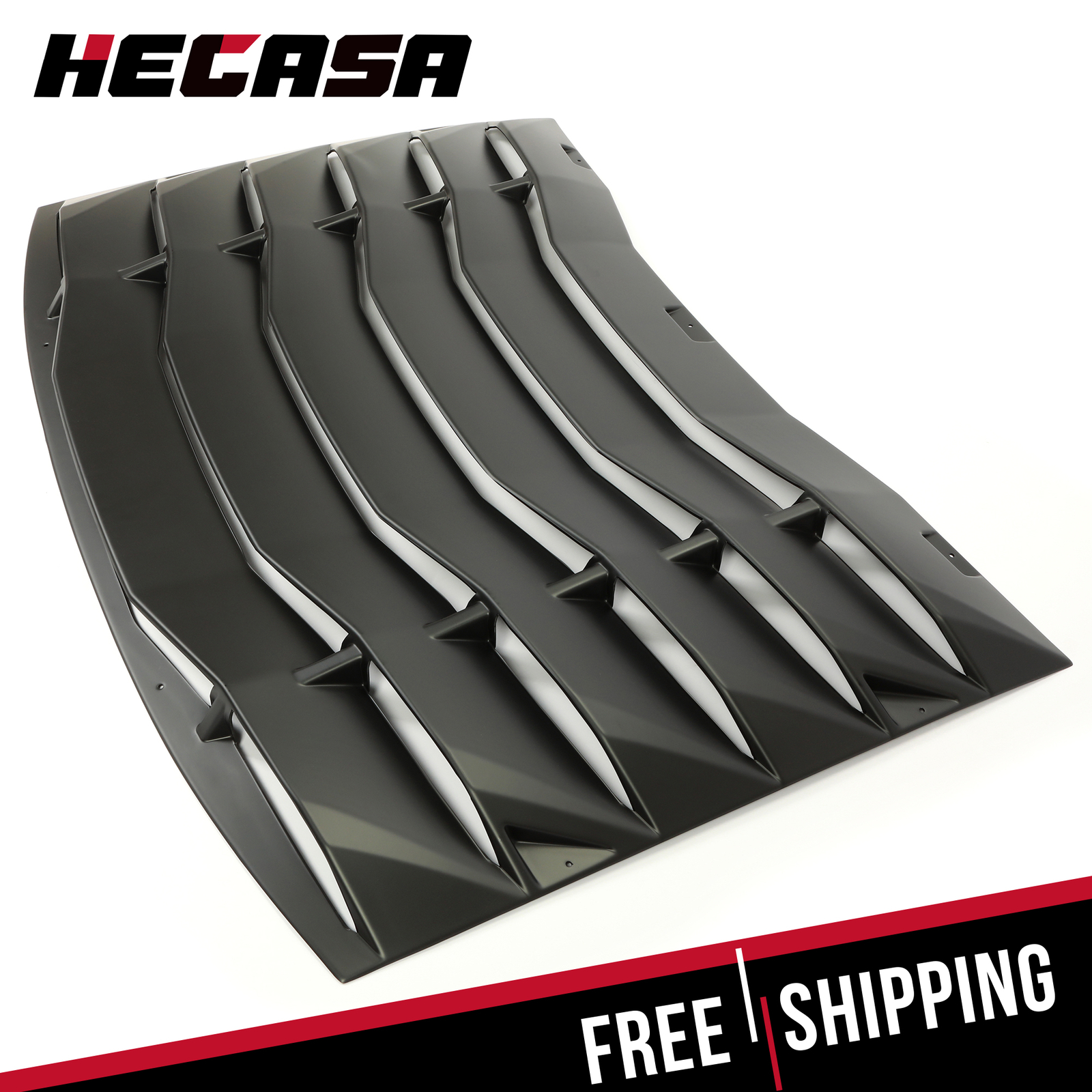 HECASA Rear Window Louver Cover Vent Black ABS For 2011-2023 2020 Dodge Charger