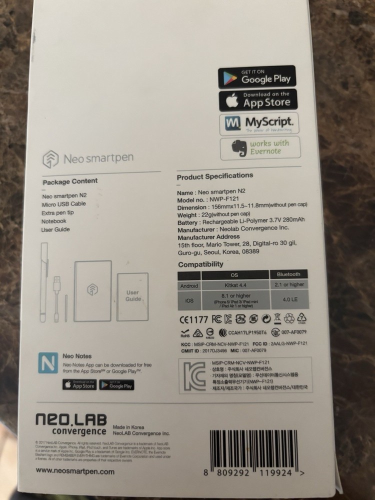 Neo Smartpen N2 Digital Pen Bluetooth, Compatible with iOS, Android, Tablets, PC