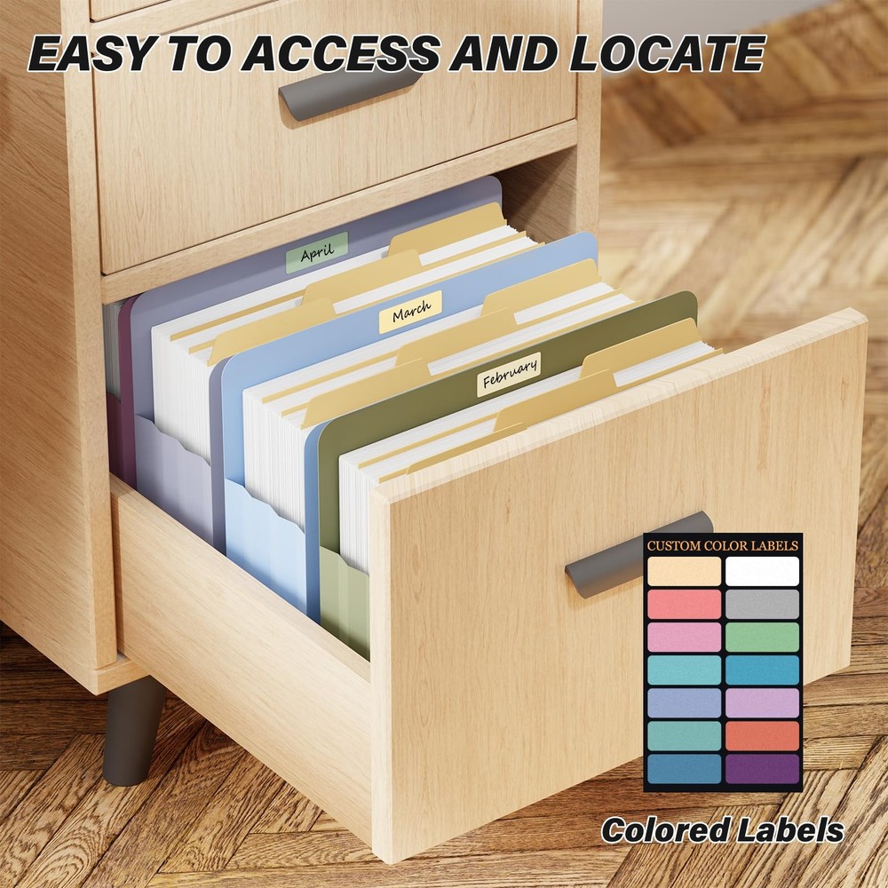 Expanding File Pockets 3.5" Expansion,6 Pack Extra Capacity Poly File Pockets...