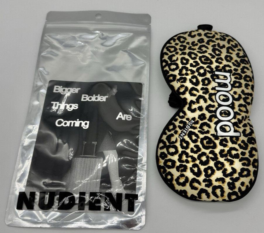Nudient Leopard Print Satin MOOD Sleep Eyewear Sleep Mask Blackout Comfort NEW