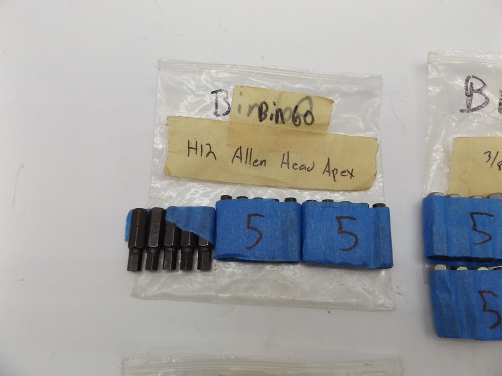 Lot of 90 Socket Head (Hex-Allen) Hex Insert Bits, SAE