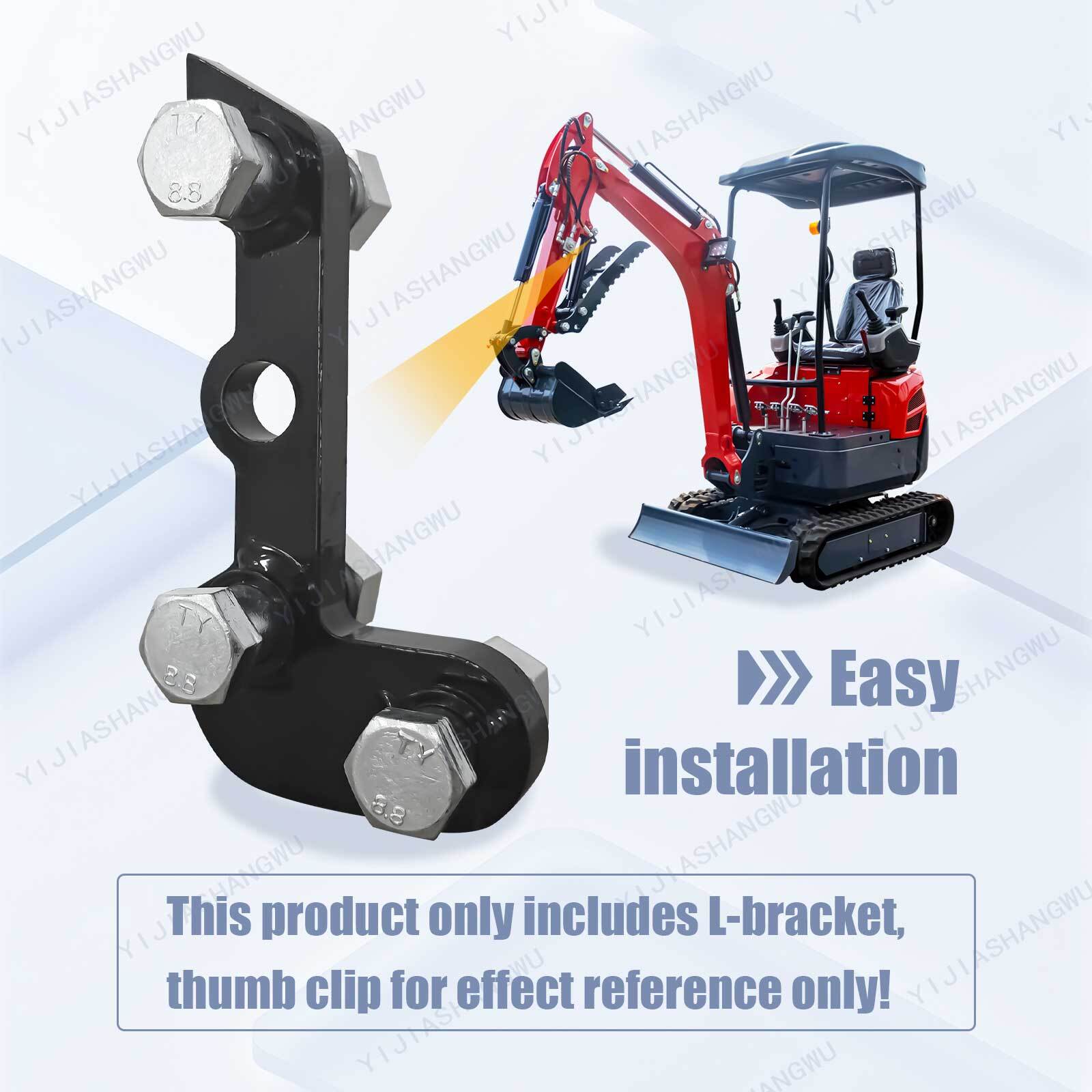 Single L-shaped bracket，FOR Mini Excavator Three Holes Hydraulic Clip Thumb