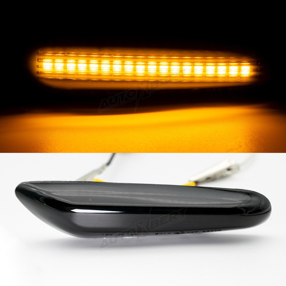 For BMW E60-E82-E83-E92-E90-E46 Led Side Marker Turn Signal Lights Dynamic Smoke
