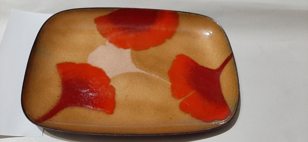 Macintosh Enamel Rectangular with curved edge Dish Ginkgo Bilboa Design