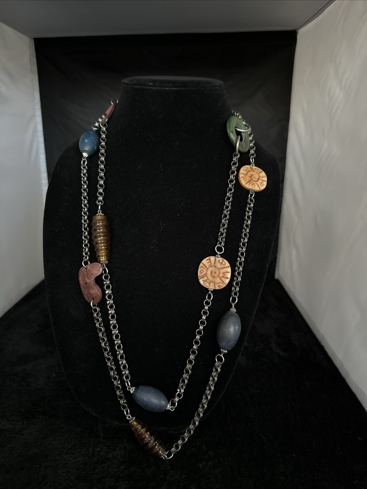 vintage silver boho necklace