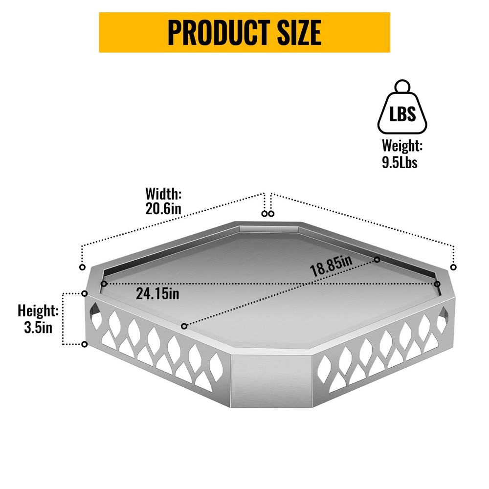 Fire Pit Base, Stainless Steel Fire Pit Deck Protector for Camping Stove