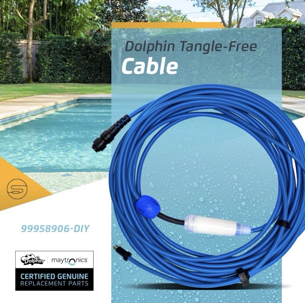 Authentic Dolphin Replacement Cable w/ Swivel 3 Wire 60ft, Maytronics READ NEW