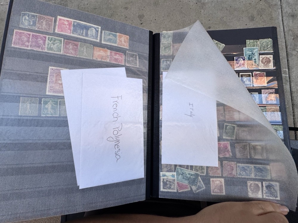 32 Page Great Condition Stockbook Glassine Interleaf Chock Full Of Stamps