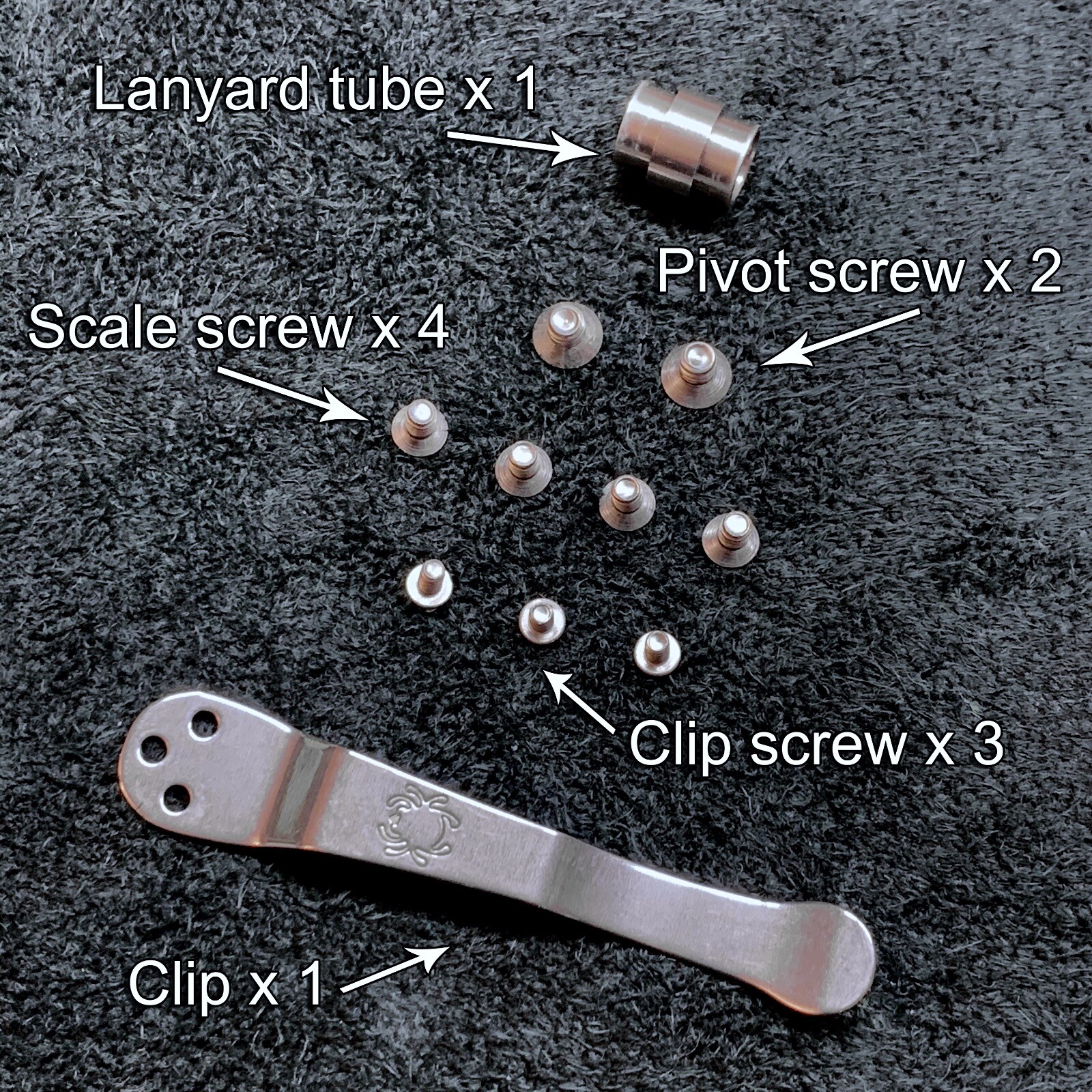 Stock Stainless Satin Hardware (NO KNIFE) for Spyderco Paramilitary 2 C81GP2