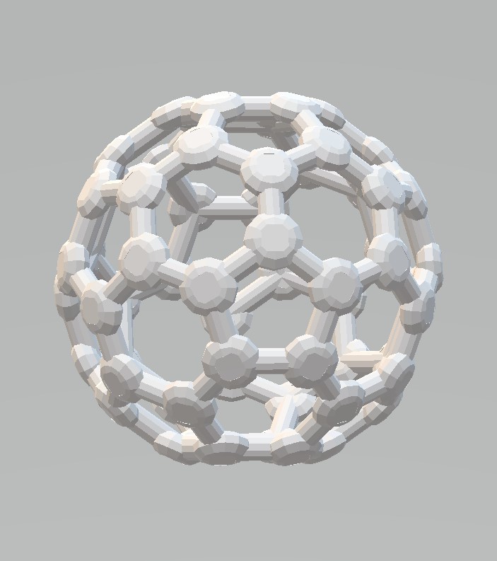 Carbon C60 Fullerene Molecule Model Chemistry Gift Decor Geodesic Dome Desktop