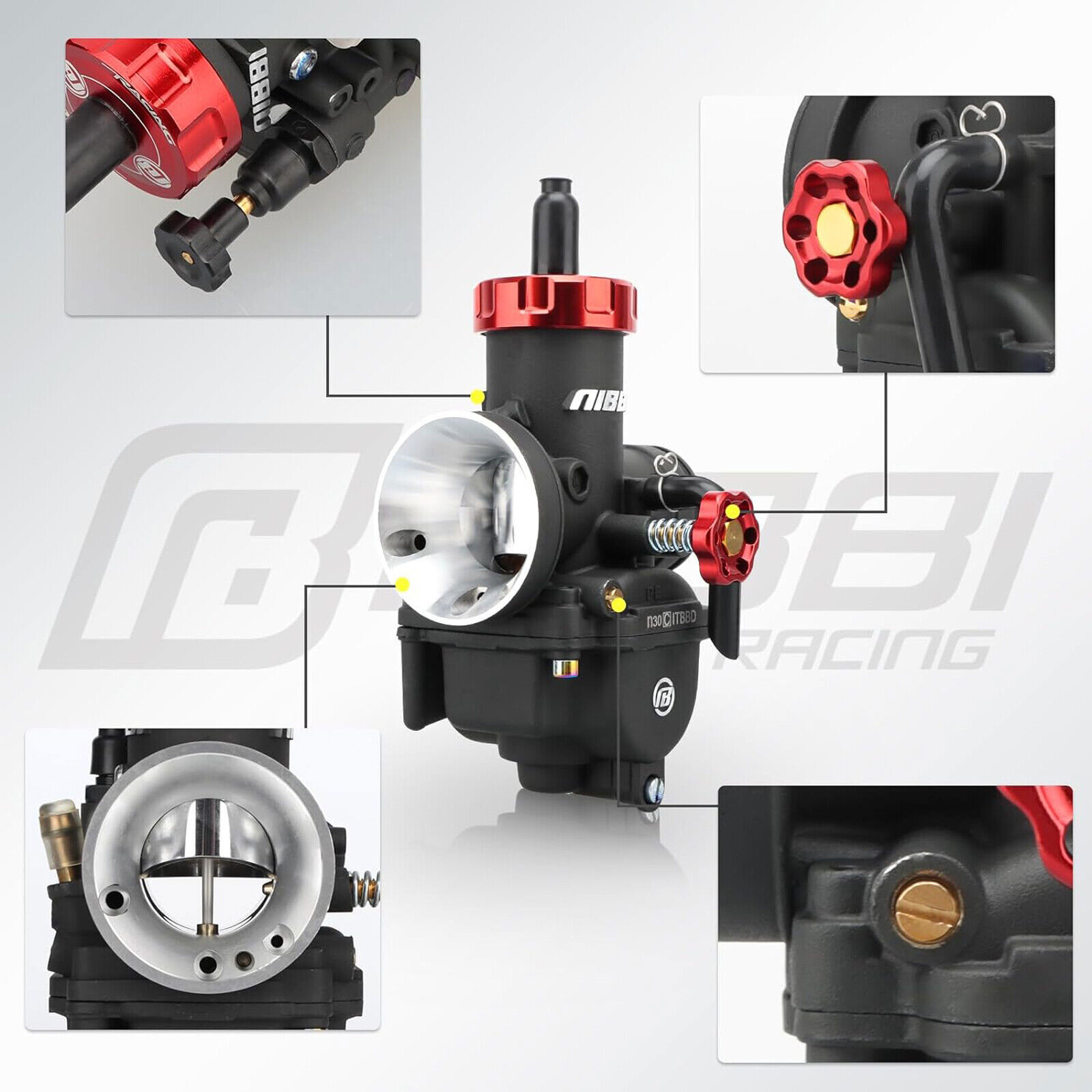 NIBBI 28mm Carburetor Complete Kit For Hawk 200 250 TBR7 DB36 ATV Dirt Bike XPRO