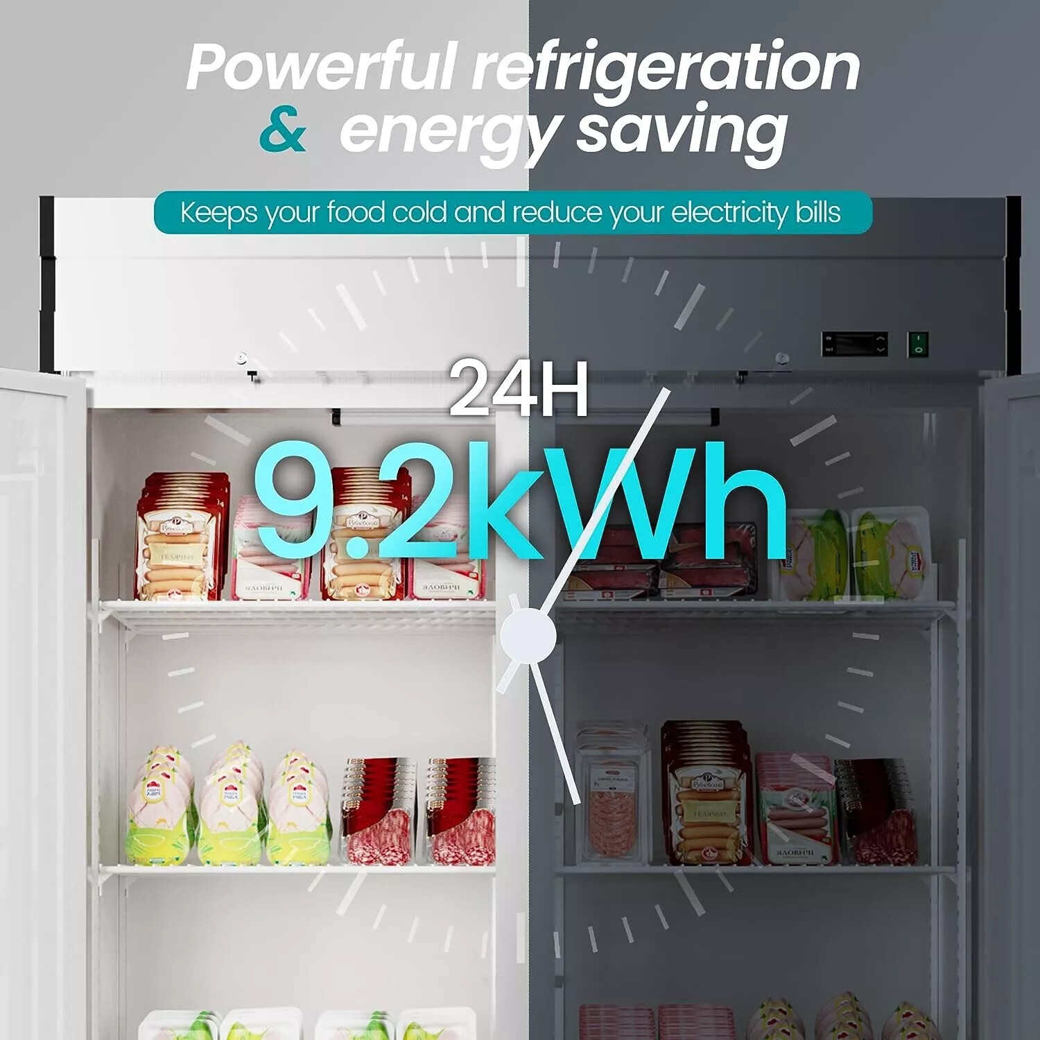 49 Cu.Ft Commercial Refrigerator Reach In Upright Refrigerator Two Solid Door