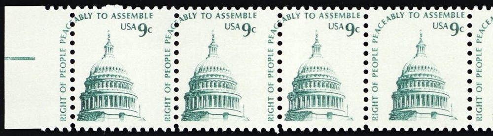 1591, MNH 9¢ Misplaced Pins Makes For Misperf & A Small Stamp Error Stuart Katz