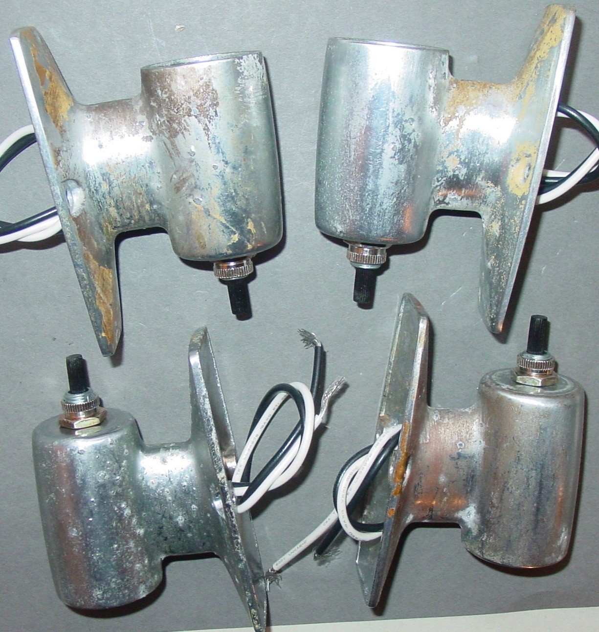 4 Vintage Yacht Bulkhead Galley Art Deco 400 Light Fixtures Camper Boat Cabin