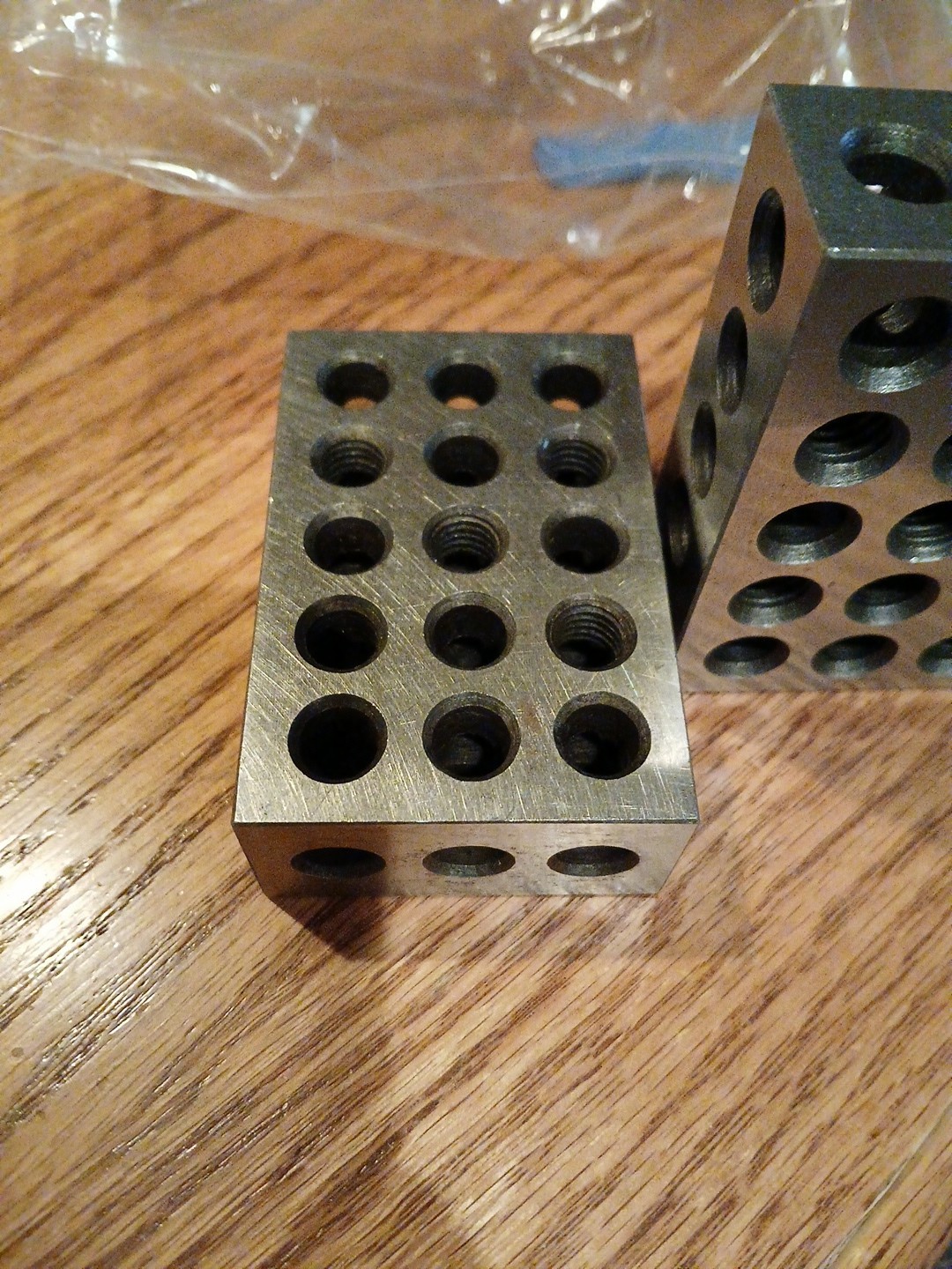 1 Pair 123 Blocks 1-2-3 Ultra Precision .0002 Hardened Steel, 23 Holes