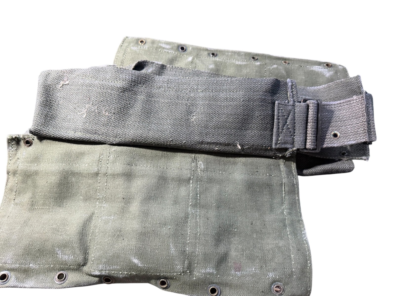 Vintage US Military OD Green Canvas Triple Pouch ALICE Field Gear Surplus