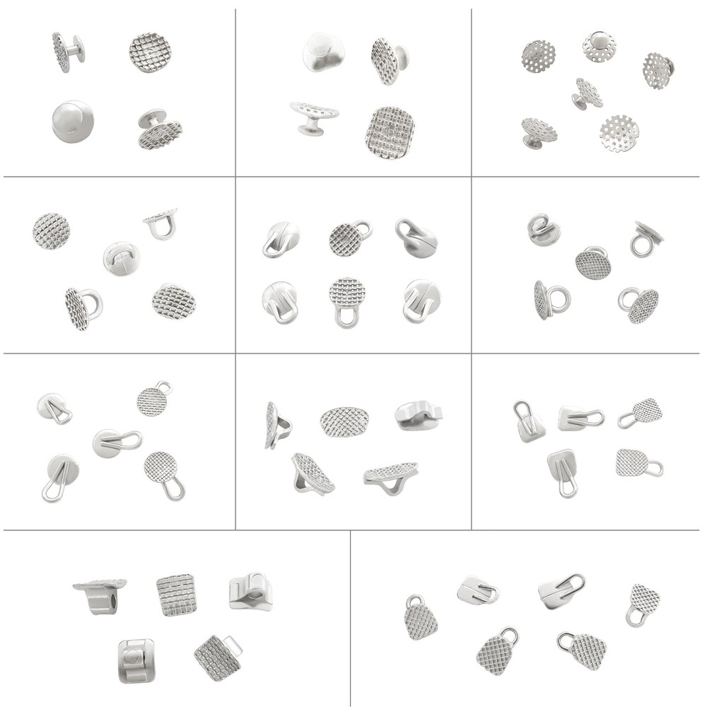 ETERFANT Dental Ortho Lingual Buttons Round/Rectangular Bondable Traction Hook