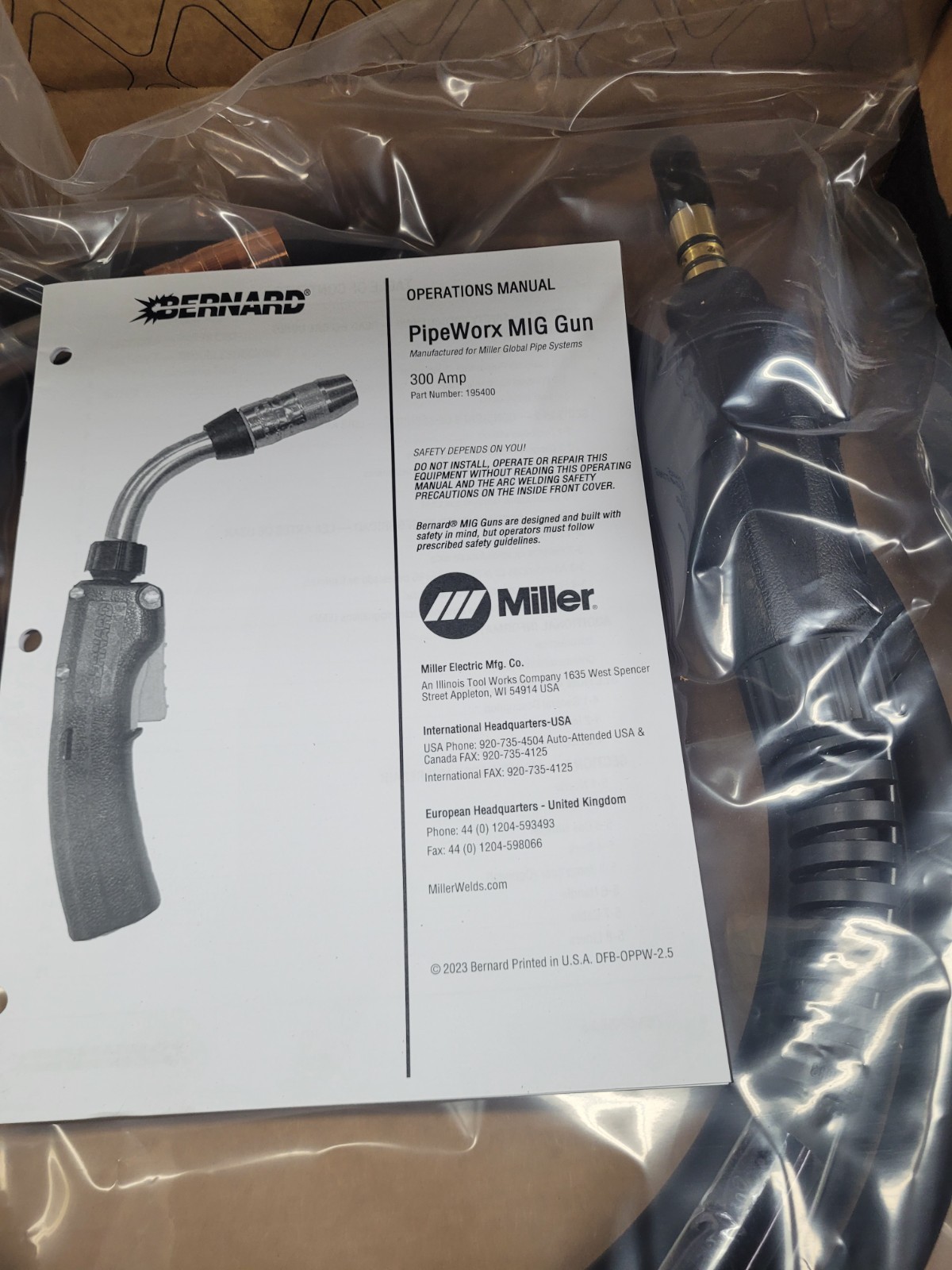 Bernard 195400 Pipeworx 300Amp-15Ft Mig Welding Gun