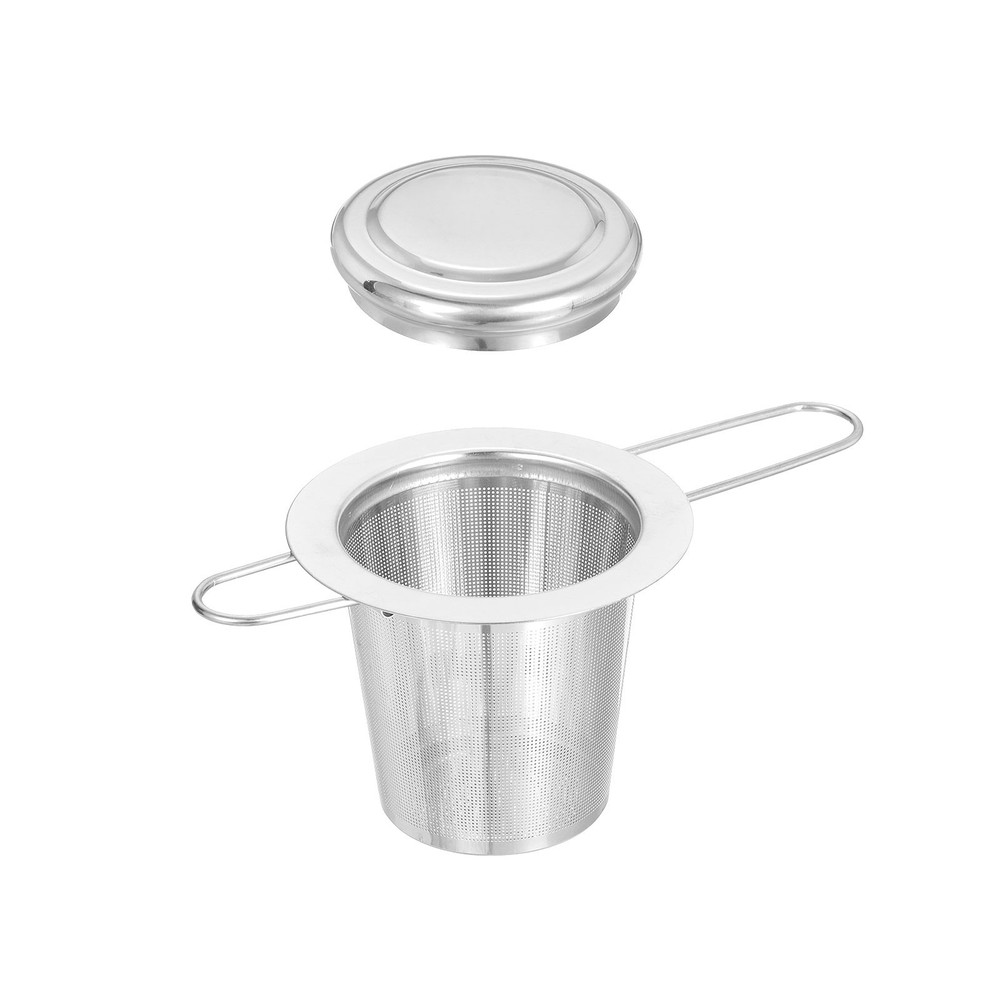 1 Pcs Tea Infuser Filter, Tea Strainer with Foldable Handle, Silver