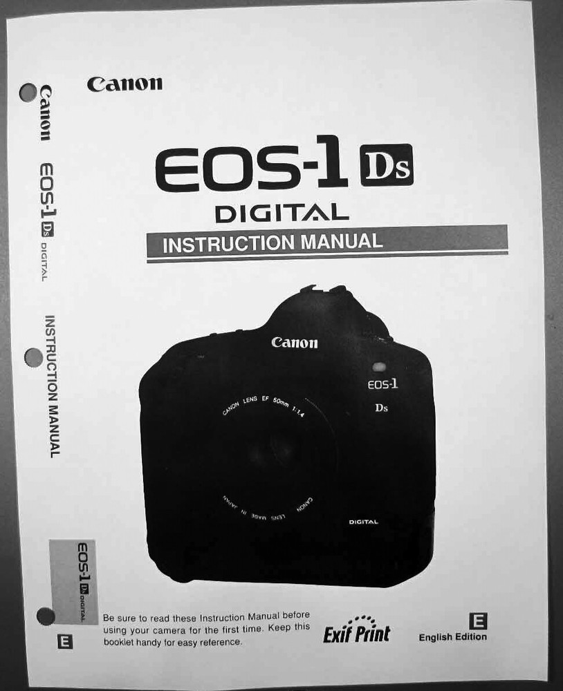 Canon EOS 1DS Digital Camera User Instruction Guide  Manual