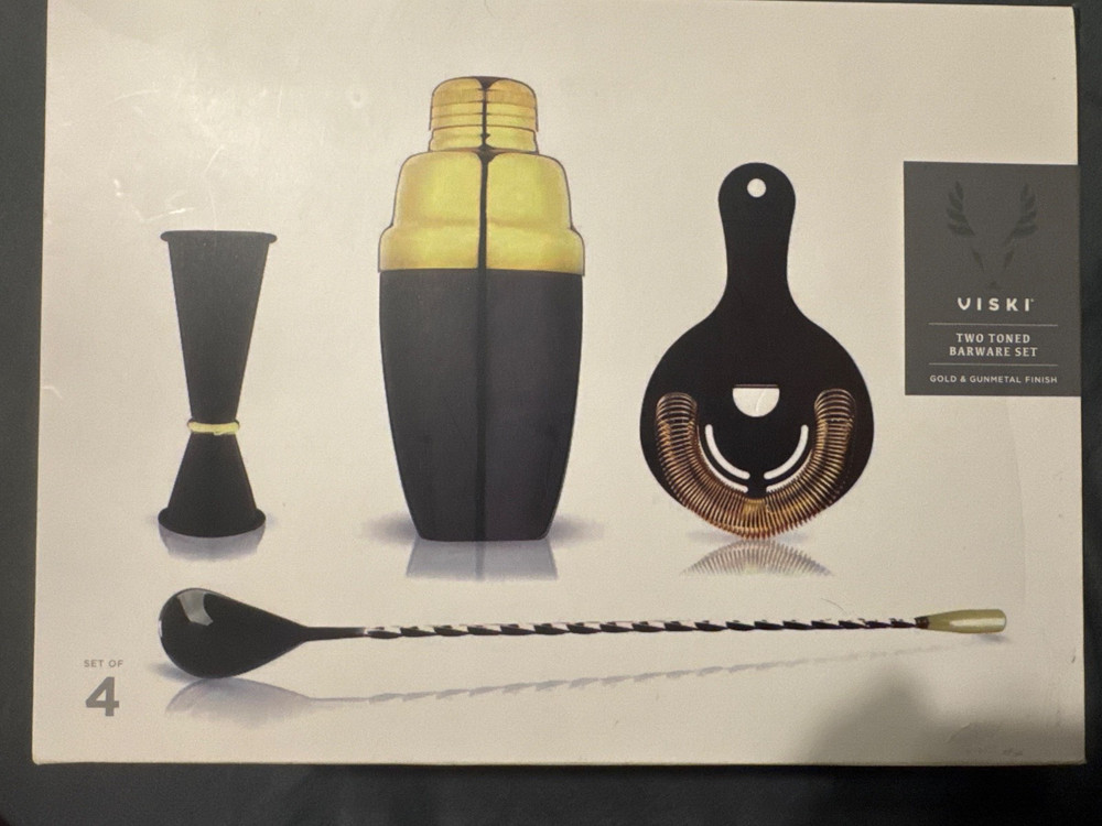 viski two-toned barware set