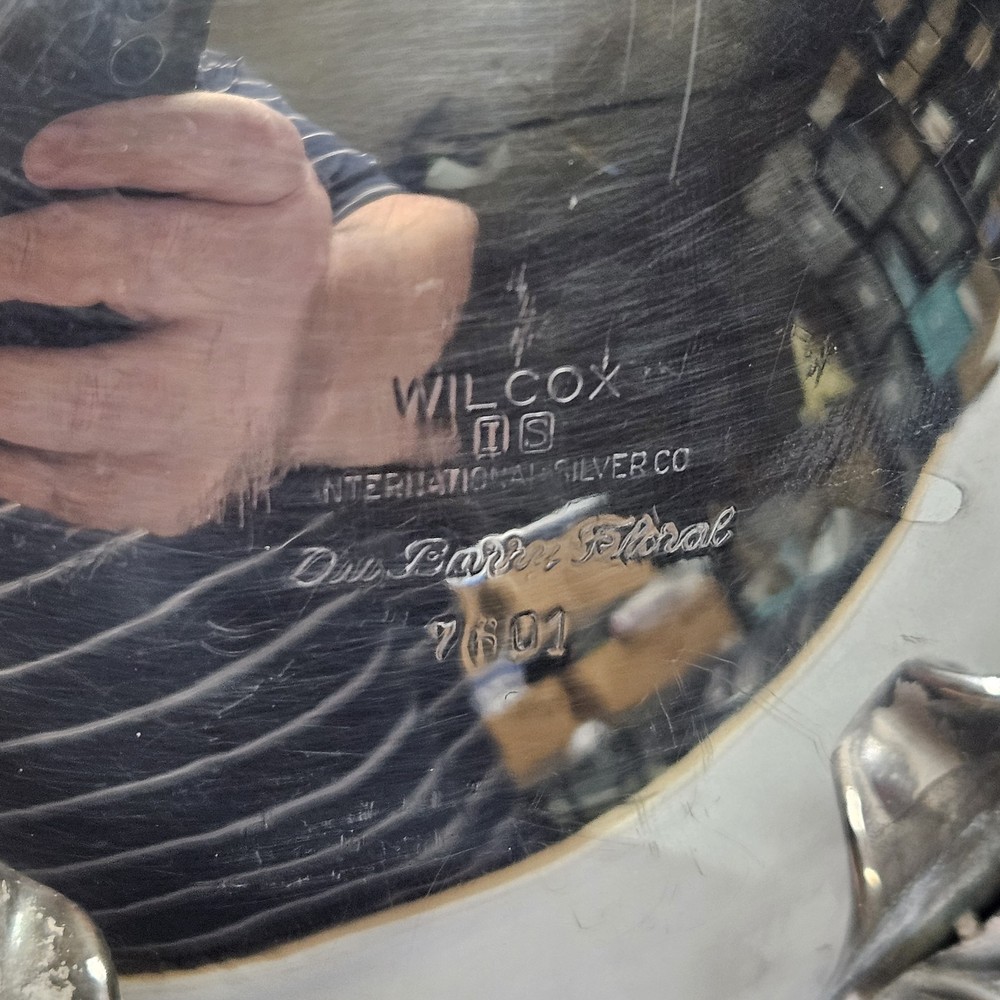 Wilcox International Silver USA Du Barry Floral 7601 & 7602 Tea Coffee Set Vtg