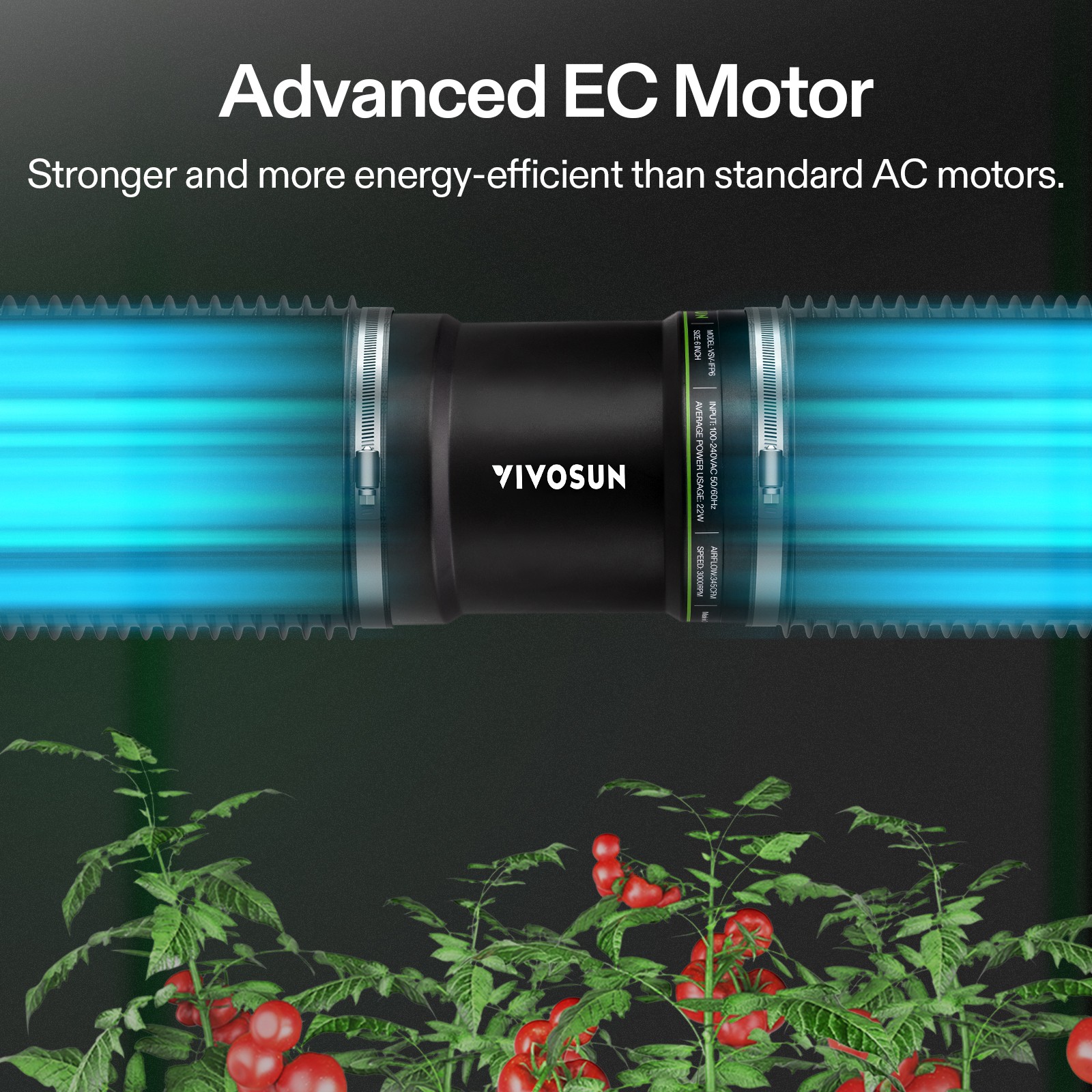 VIVOSUN 6-Inch 345 CFM Inline Booster Duct Fan with Speed Controller