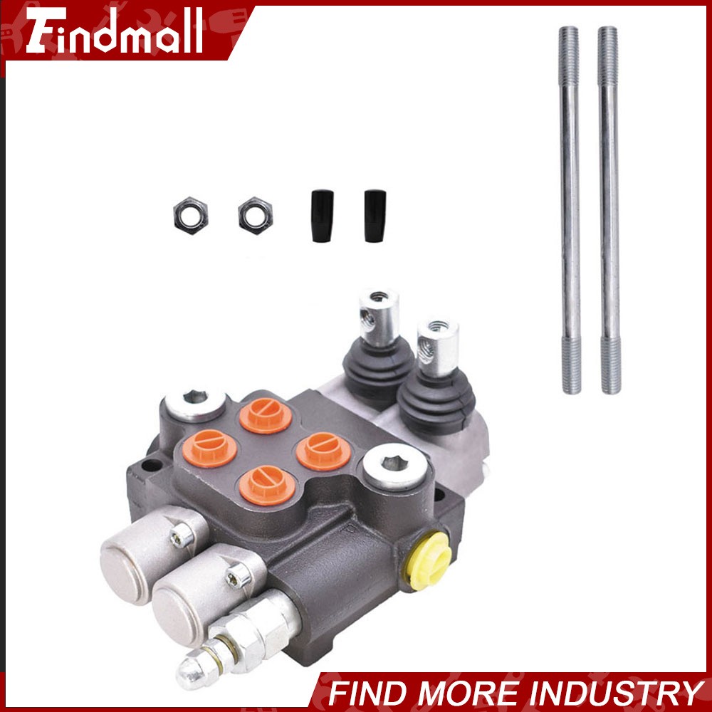 Findmall 2 Spool Hydraulic Control Valve Double Acting 13 GPM +Conversion Plug