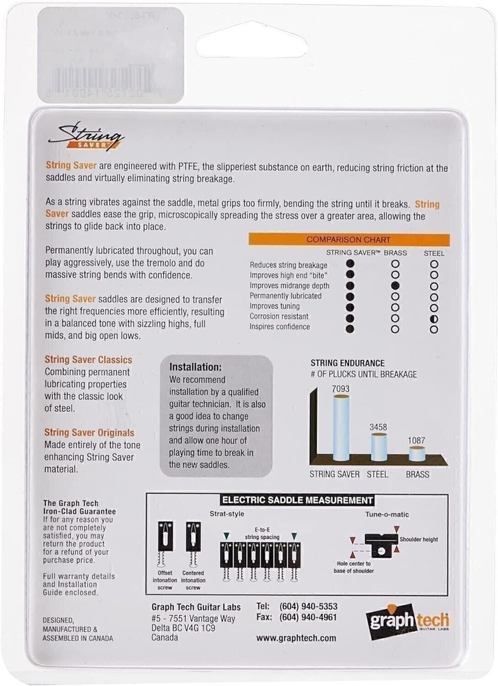 Graphtech String Saddles for Electric Guitar (PG-8000-00)