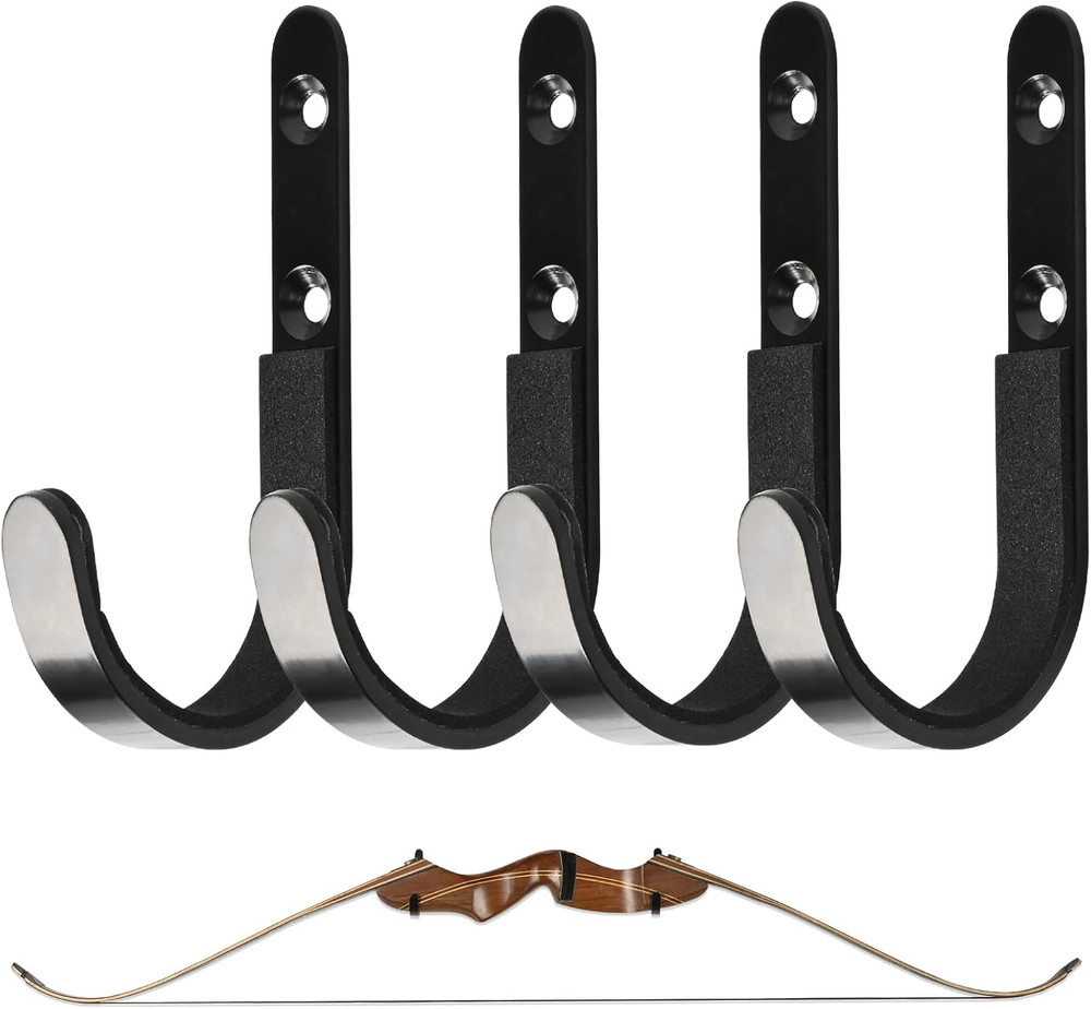 Bow Wall Mount Hanger - Universal Archery Compound Bow Holder Hooks Crossbow Rac