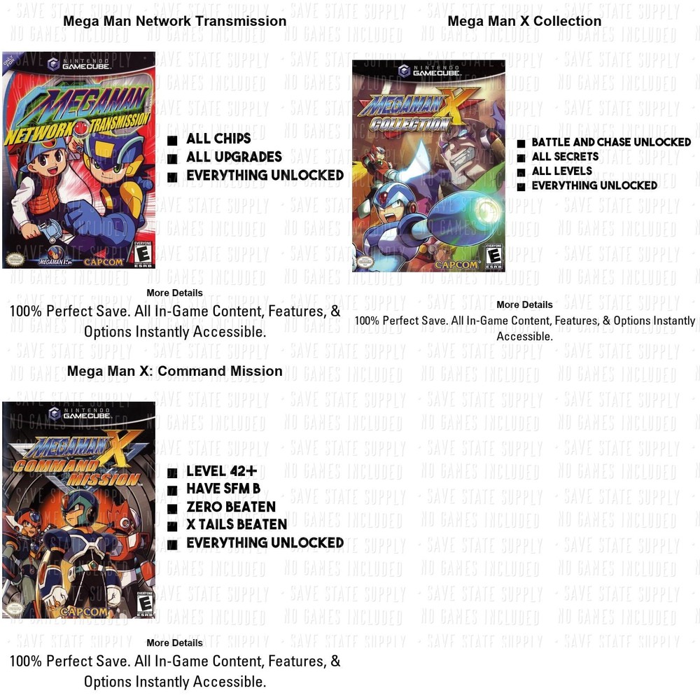 Mega Man Network Transmission X Collection Command Mission Gamecube Memory Card